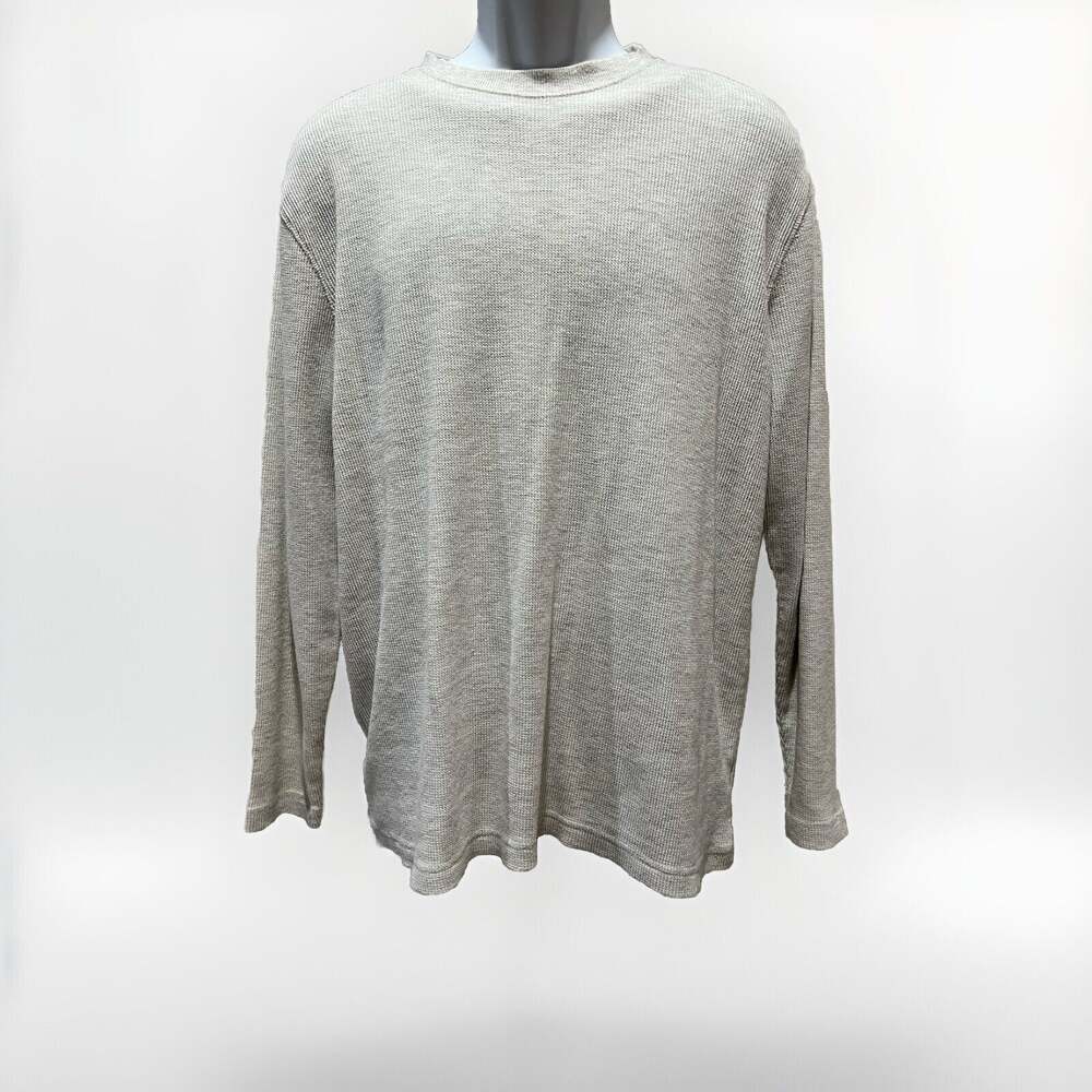 Magellan Outdoors Men's Thermal Pullover Gray Long Sleeves Crew Neck Medium